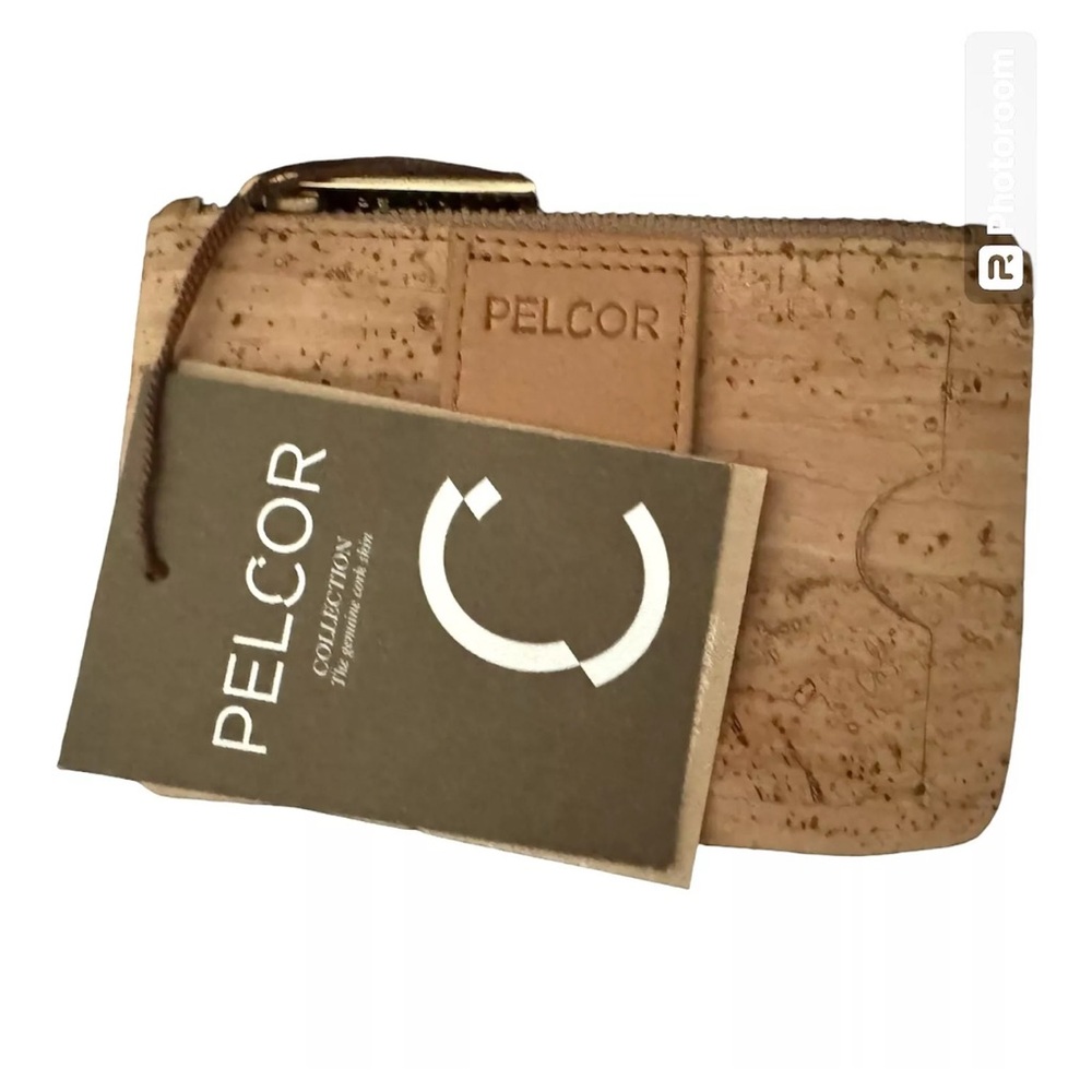 Pelcor Cork Coin Zipper Mini Simple Ladies Short Wallet - Natural